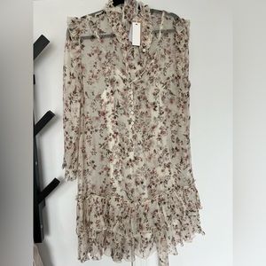 Alessia Zamattio White Silk Floral Belted Cefalu Dress